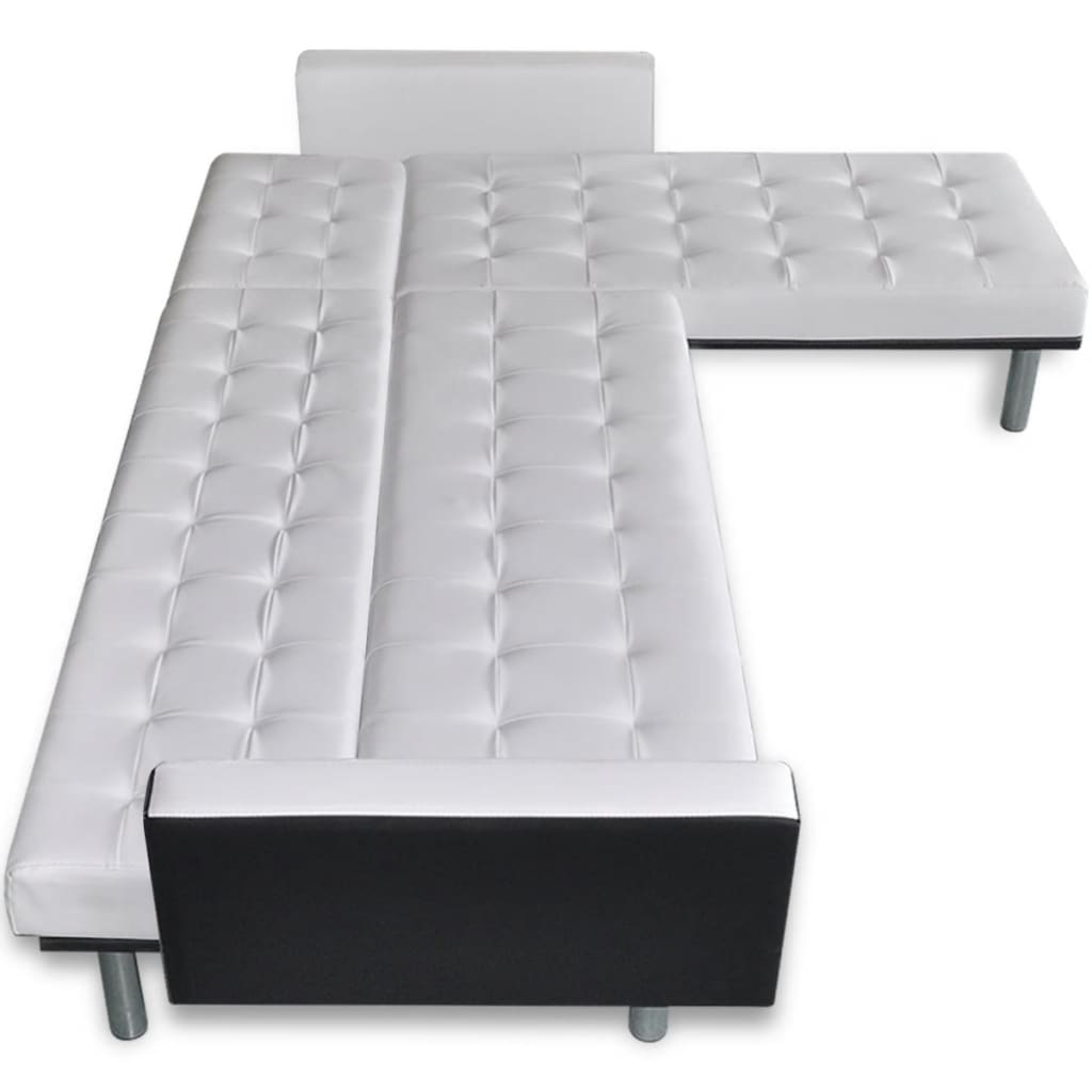 vidaXL Sofa Bed Sleeper Sectional Sofa Bed L Shaped Couch Artificial Leather-13