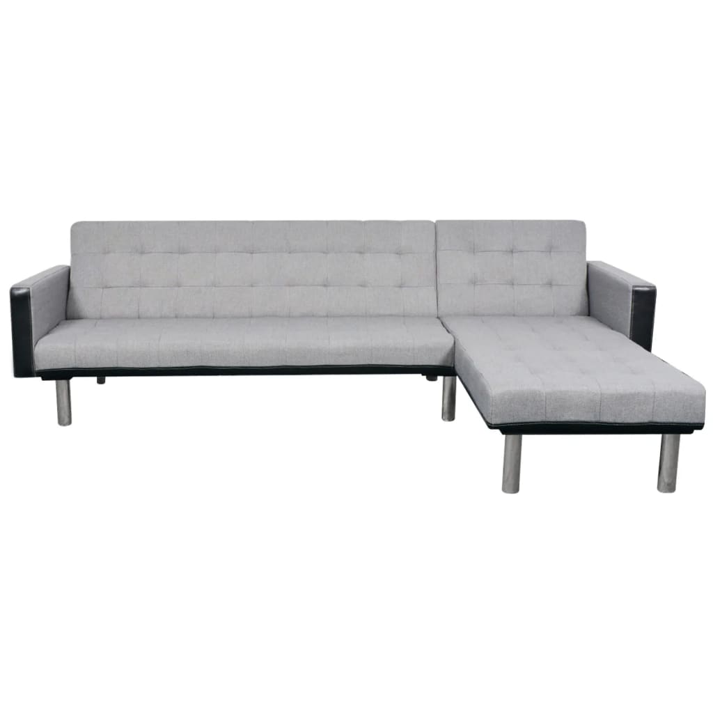 vidaXL Sofa Bed Convertible Sleeper Sectional Sofa Bed L Shaped Couch Fabric-1