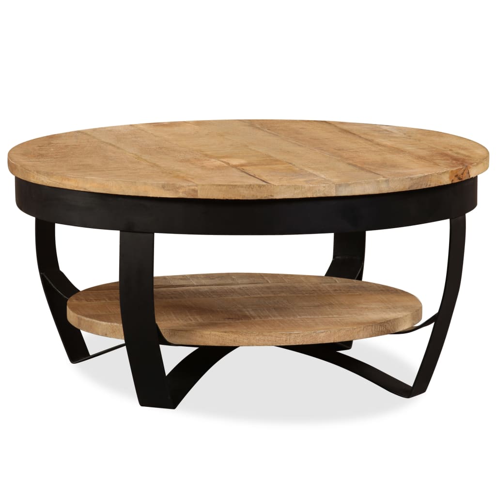 vidaXL Coffee Table Solid Rough Mango Wood 25.6"x12.6"-0