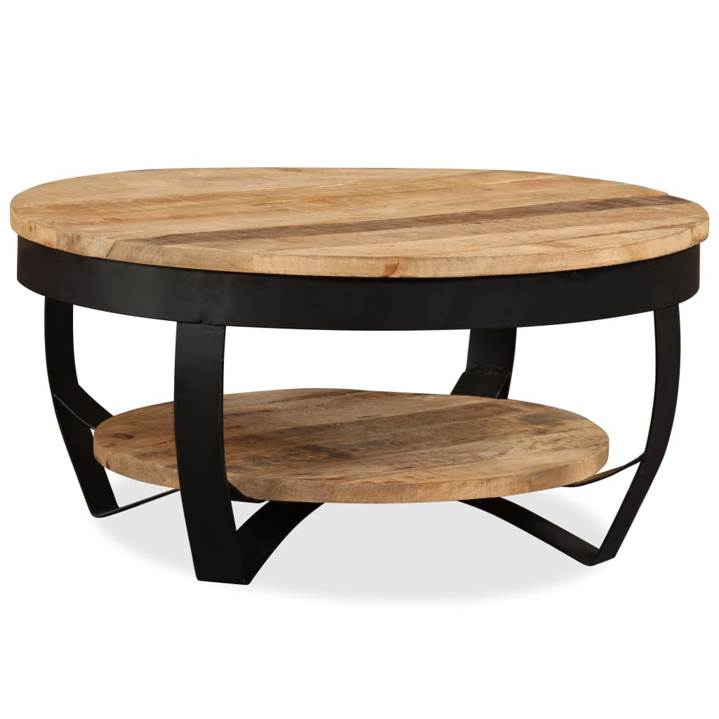 vidaXL Coffee Table Solid Rough Mango Wood 25.6"x12.6"-2