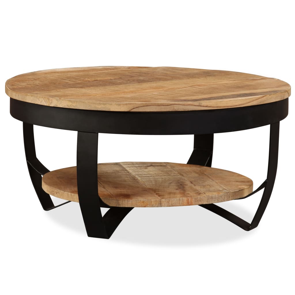 vidaXL Coffee Table Solid Rough Mango Wood 25.6"x12.6"-4