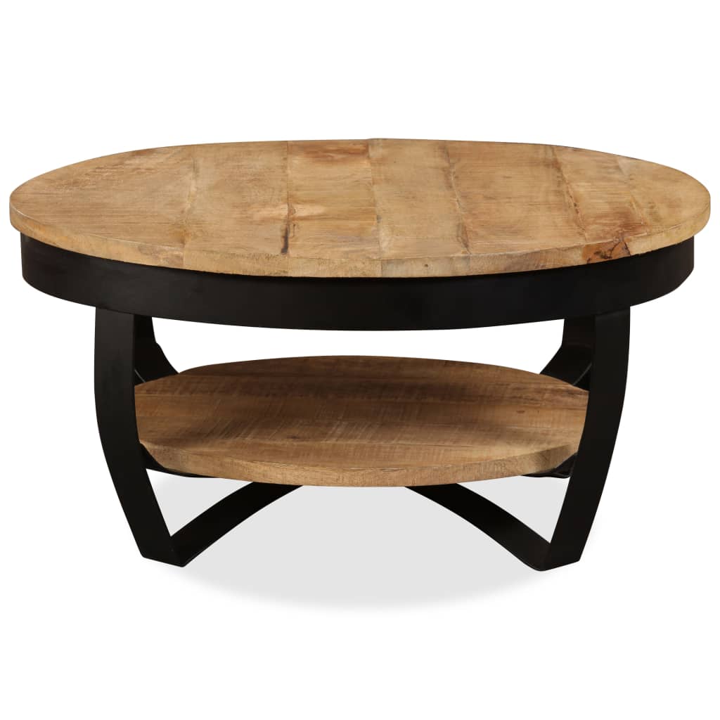 vidaXL Coffee Table Solid Rough Mango Wood 25.6"x12.6"-5