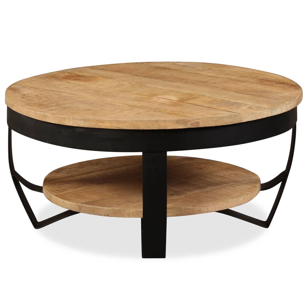 vidaXL Coffee Table Solid Rough Mango Wood 25.6"x12.6"-6