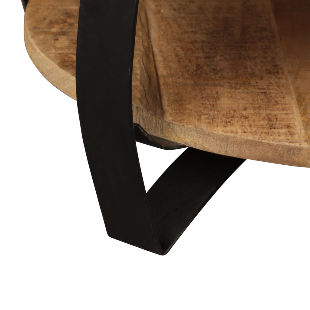 vidaXL Coffee Table Solid Rough Mango Wood 25.6"x12.6"-7