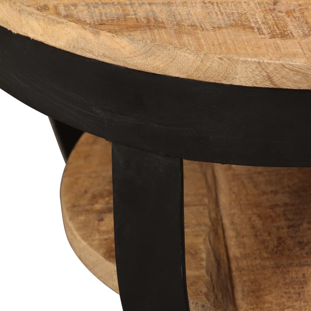 vidaXL Coffee Table Solid Rough Mango Wood 25.6"x12.6"-8