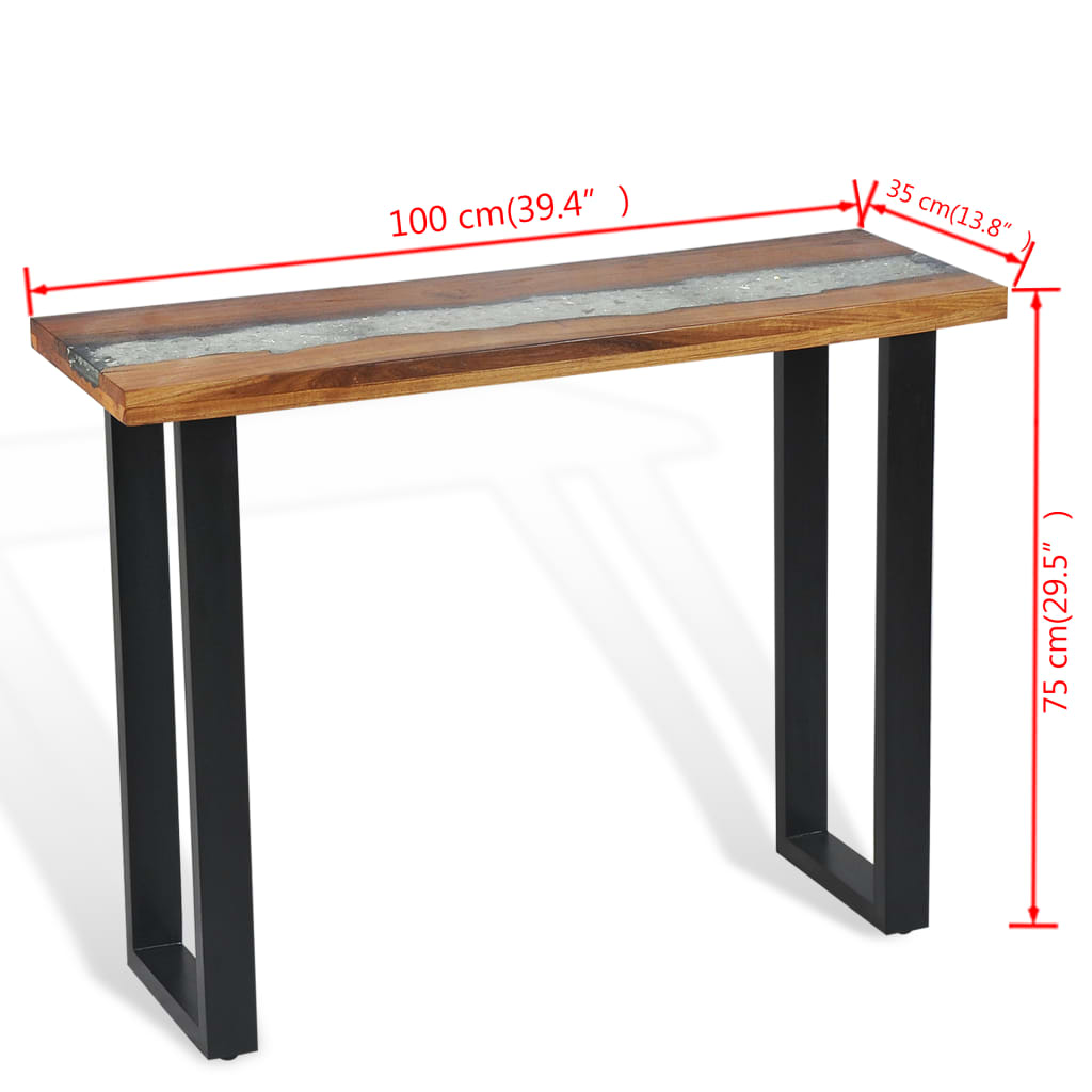 vidaXL Console Table Teak 39.4"x13.8"x29.5"-0