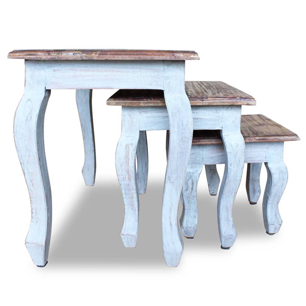 vidaXL Nesting Table Set 3 Pieces Solid Reclaimed Wood-1