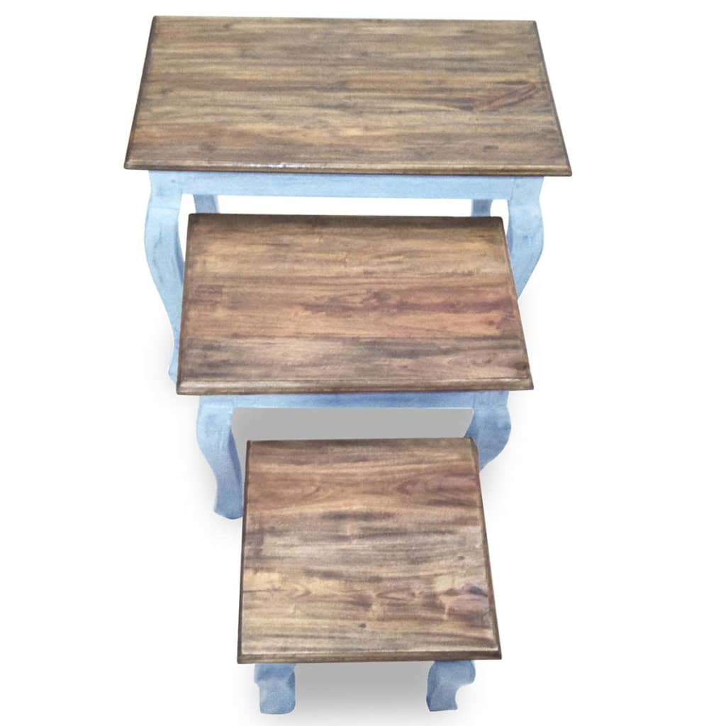 vidaXL Nesting Table Set 3 Pieces Solid Reclaimed Wood-5