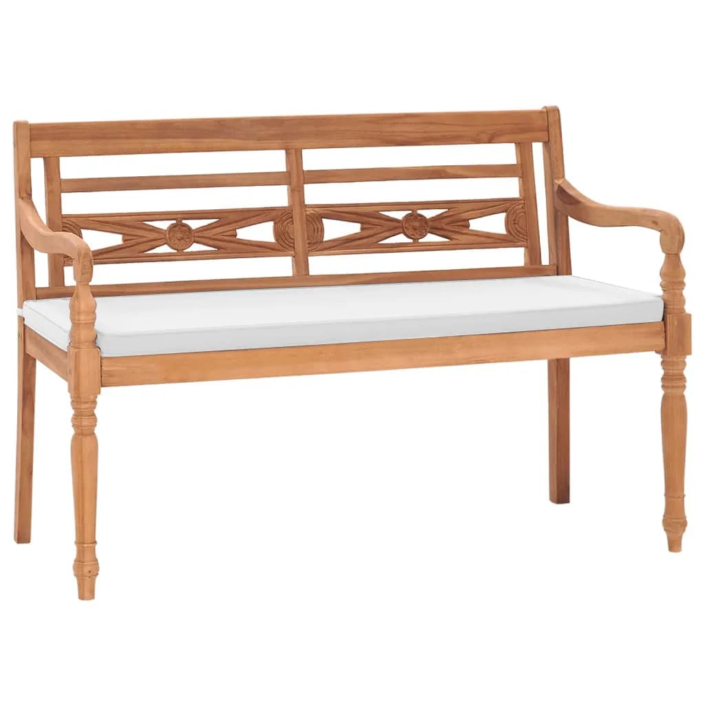 vidaXL Batavia Bench Wooden Garden Bench Patio Loveseat for Outdoor Porch Teak-3