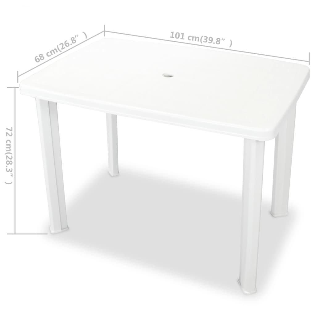 vidaXL Patio Table Outdoor Garden Deck Dining Table with Umbrella Hole Plastic-5