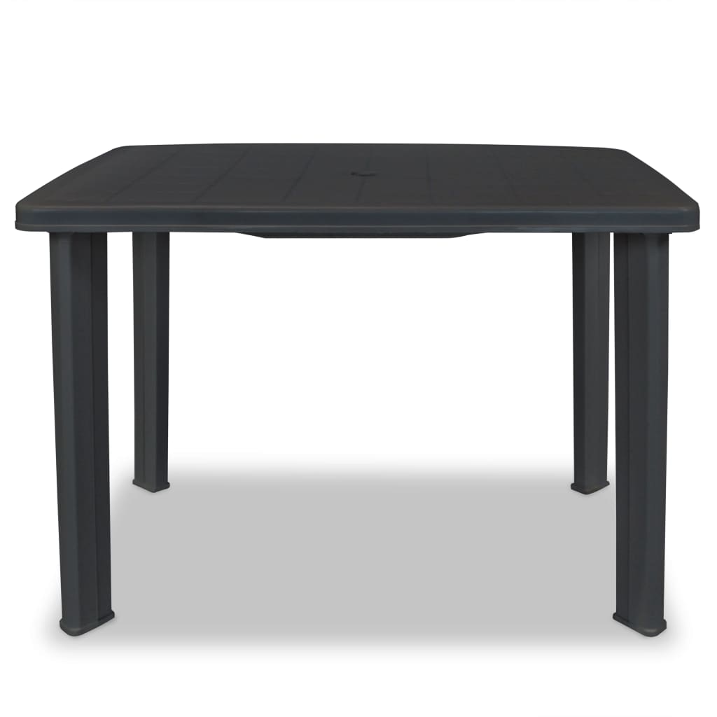 vidaXL Patio Table Outdoor Garden Deck Dining Table with Umbrella Hole Plastic-15