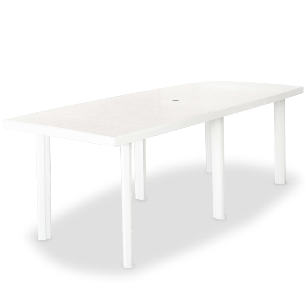vidaXL Patio Table Outdoor Garden Deck Dining Table with Umbrella Hole Plastic-31