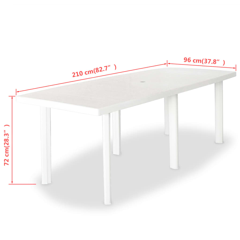 vidaXL Patio Table Outdoor Garden Deck Dining Table with Umbrella Hole Plastic-35