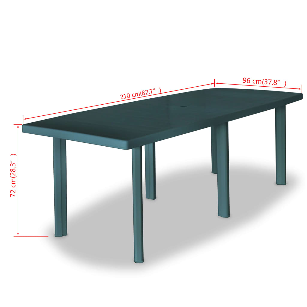 vidaXL Patio Table Outdoor Garden Deck Dining Table with Umbrella Hole Plastic-32