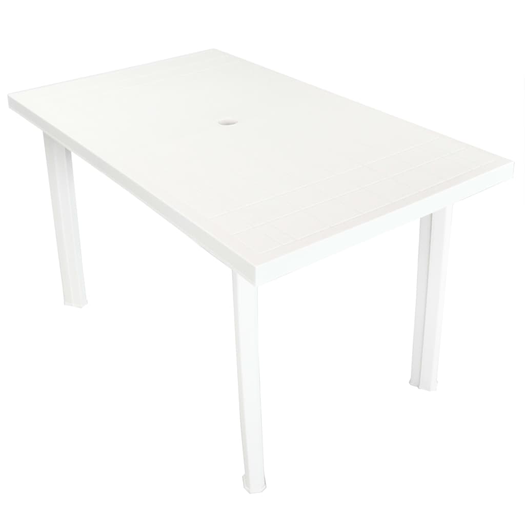 vidaXL Patio Table Outdoor Garden Deck Dining Table with Umbrella Hole Plastic-3