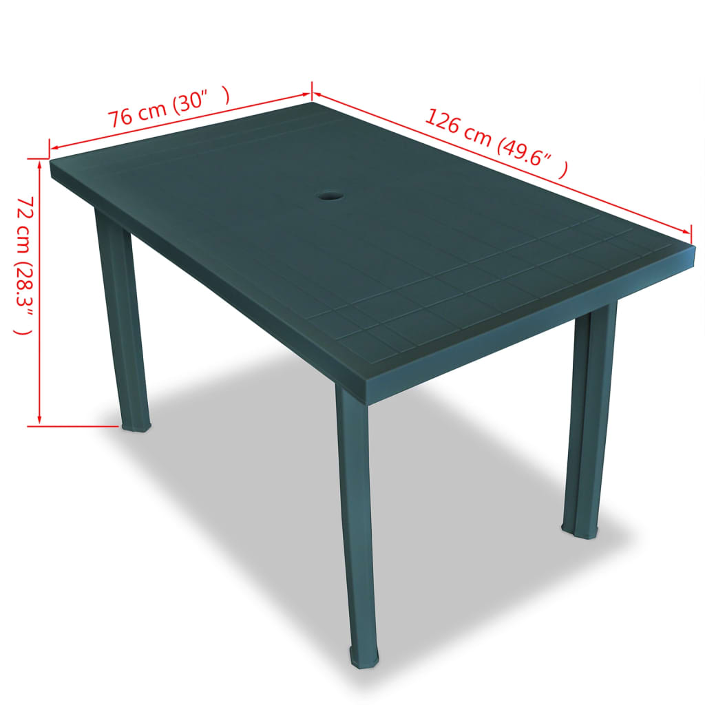 vidaXL Patio Table Outdoor Garden Deck Dining Table with Umbrella Hole Plastic-40