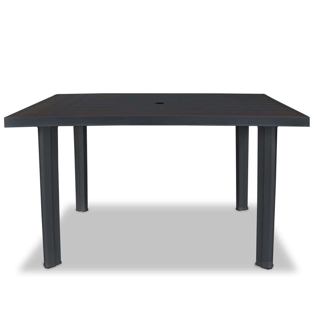 vidaXL Patio Table Outdoor Garden Deck Dining Table with Umbrella Hole Plastic-22