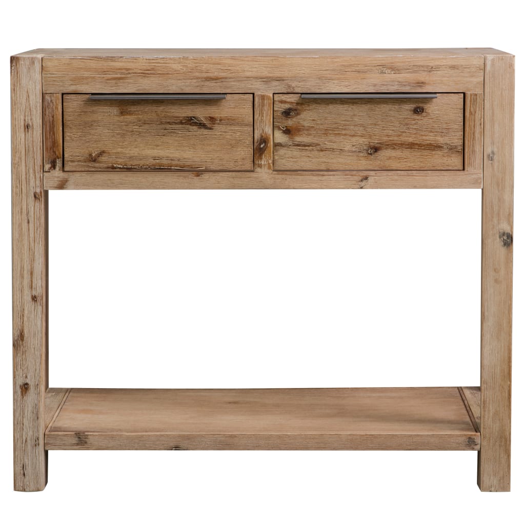 vidaXL Console Table 32.3"x13"x28.7" Solid Acacia Wood-6