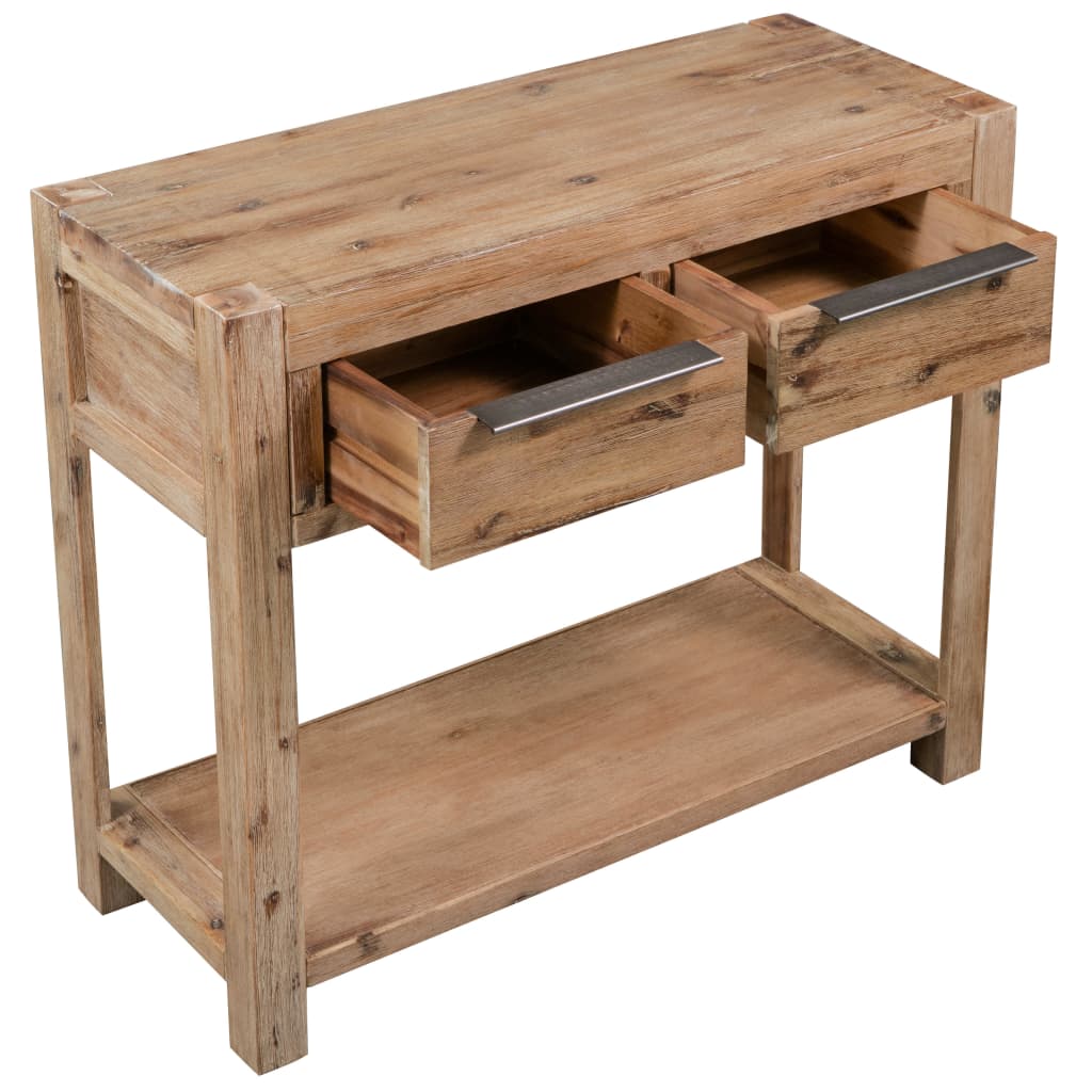 vidaXL Console Table 32.3"x13"x28.7" Solid Acacia Wood-1