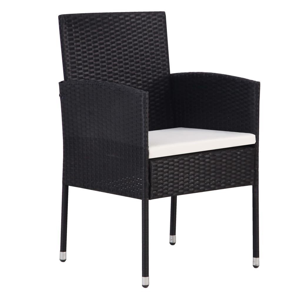 vidaXL Patio Chair 2 Pcs Patio Rattan Dining Chair with Cushions Poly Rattan-2