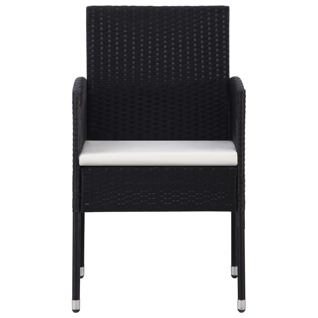 vidaXL Patio Chair 2 Pcs Patio Rattan Dining Chair with Cushions Poly Rattan-5