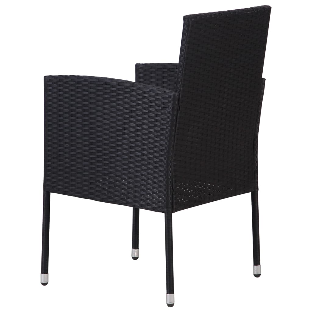vidaXL Patio Chair 2 Pcs Patio Rattan Dining Chair with Cushions Poly Rattan-22