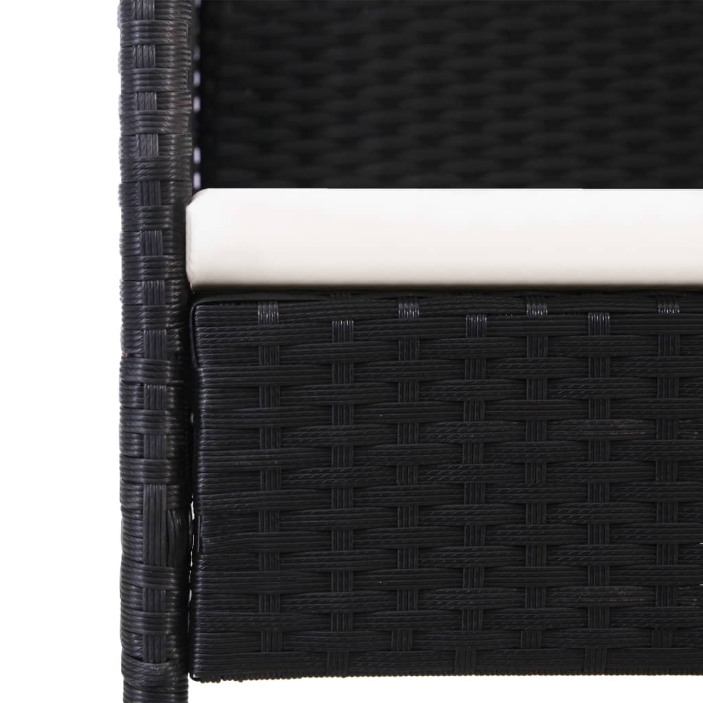 vidaXL Patio Chair 2 Pcs Patio Rattan Dining Chair with Cushions Poly Rattan-1