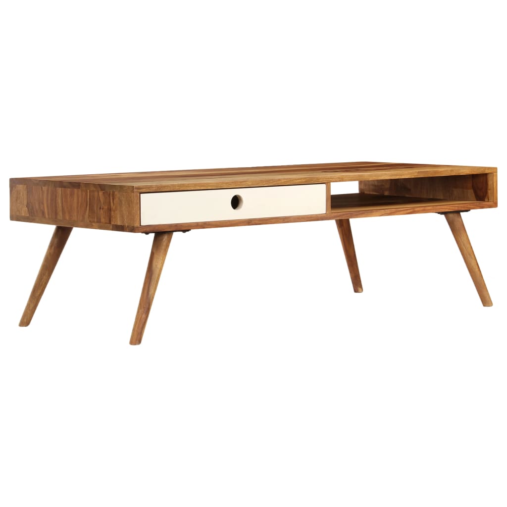 vidaXL Coffee Table 43.3"x19.7"x13.8" Solid Sheesham wood-11