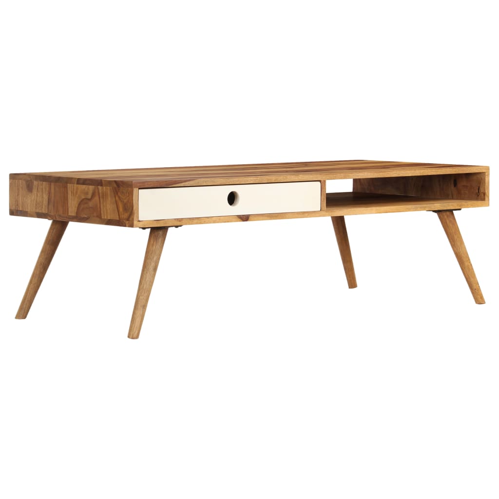 vidaXL Coffee Table 43.3"x19.7"x13.8" Solid Sheesham wood-1