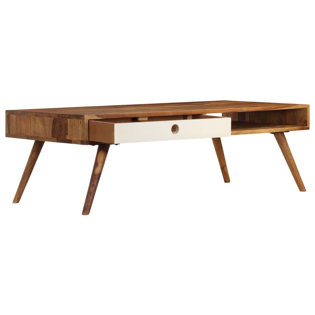 vidaXL Coffee Table 43.3"x19.7"x13.8" Solid Sheesham wood-5