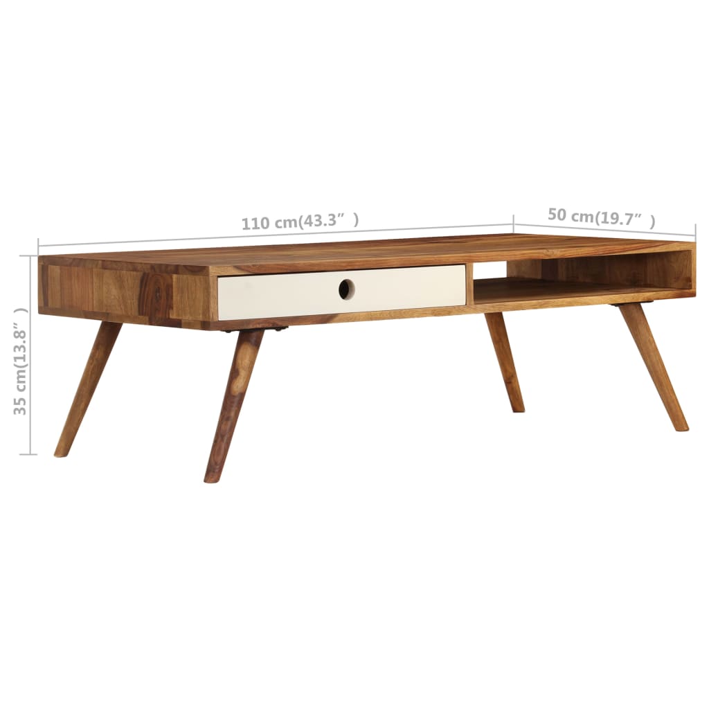 vidaXL Coffee Table 43.3"x19.7"x13.8" Solid Sheesham wood-10