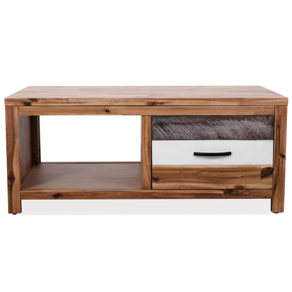 vidaXL Coffee Table Solid Acacia Wood 35.4"x19.7"x14.8"-2