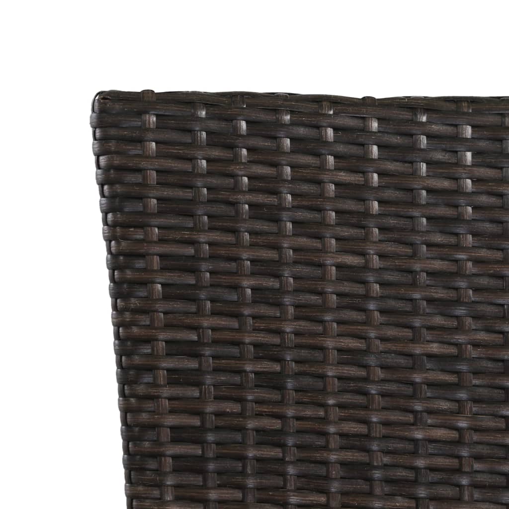 vidaXL Patio Chairs with Cushions 2 pcs Poly Rattan Brown-8
