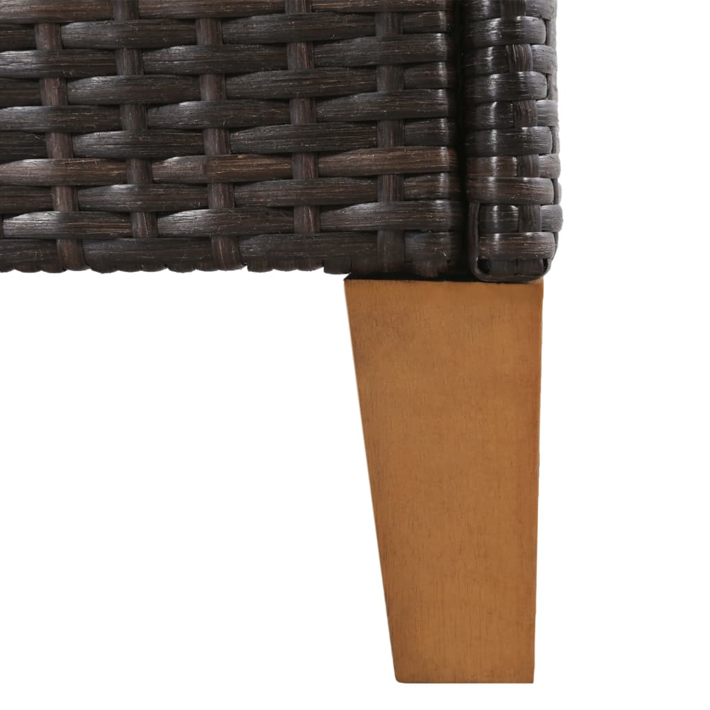 vidaXL Patio Chairs with Cushions 2 pcs Poly Rattan Brown-1