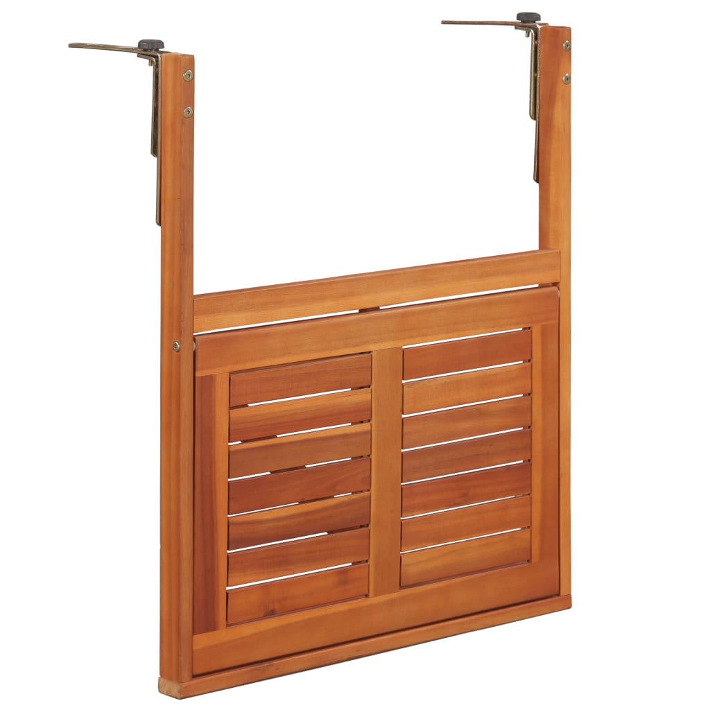 vidaXL Hanging Balcony Table 51.1"x35.4"x28.3" Solid Acacia Wood-4