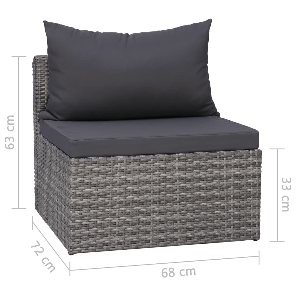 vidaXL Outdoor Sofa Couch with Cushions Patio Deck Wicker Furniture PE Rattan-0