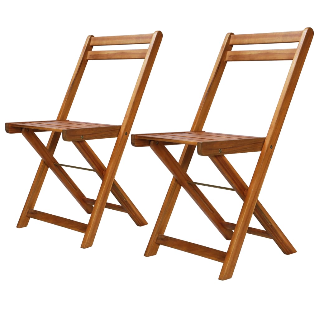 vidaXL Patio Bistro Chairs 2 pcs Solid Acacia Wood-0
