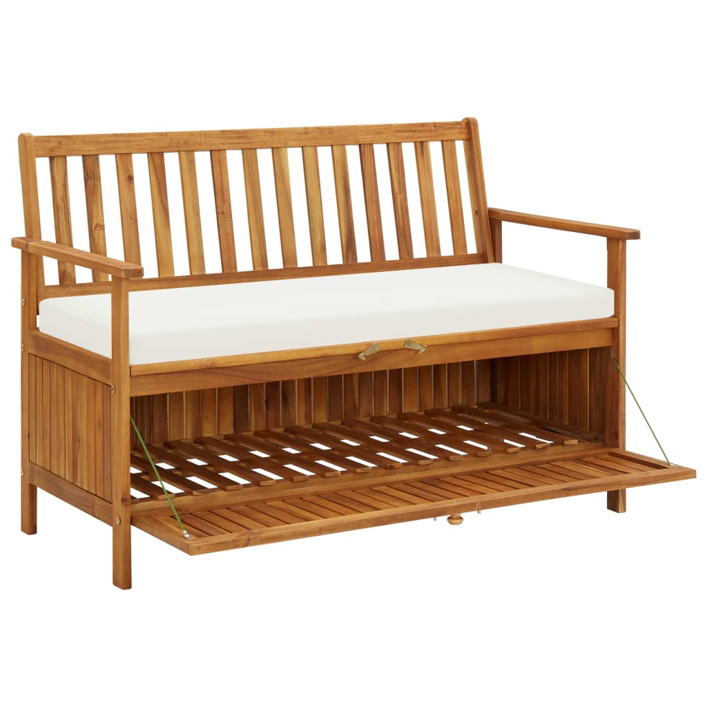 vidaXL Outdoor Storage Bench Deck Box for Patio Furniture Solid Wood Acacia-39
