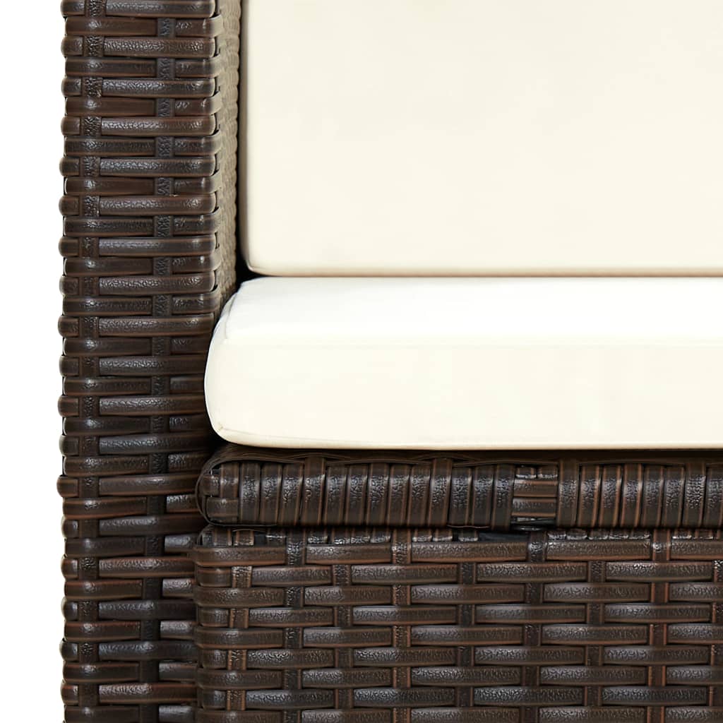 vidaXL 2 Seater Sofa Couch with Cushions Patio Wicker Love Seat PE Rattan-0