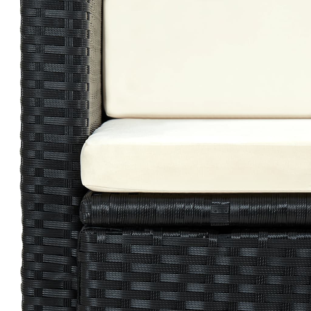 vidaXL 2 Seater Sofa Couch with Cushions Patio Wicker Love Seat PE Rattan-4