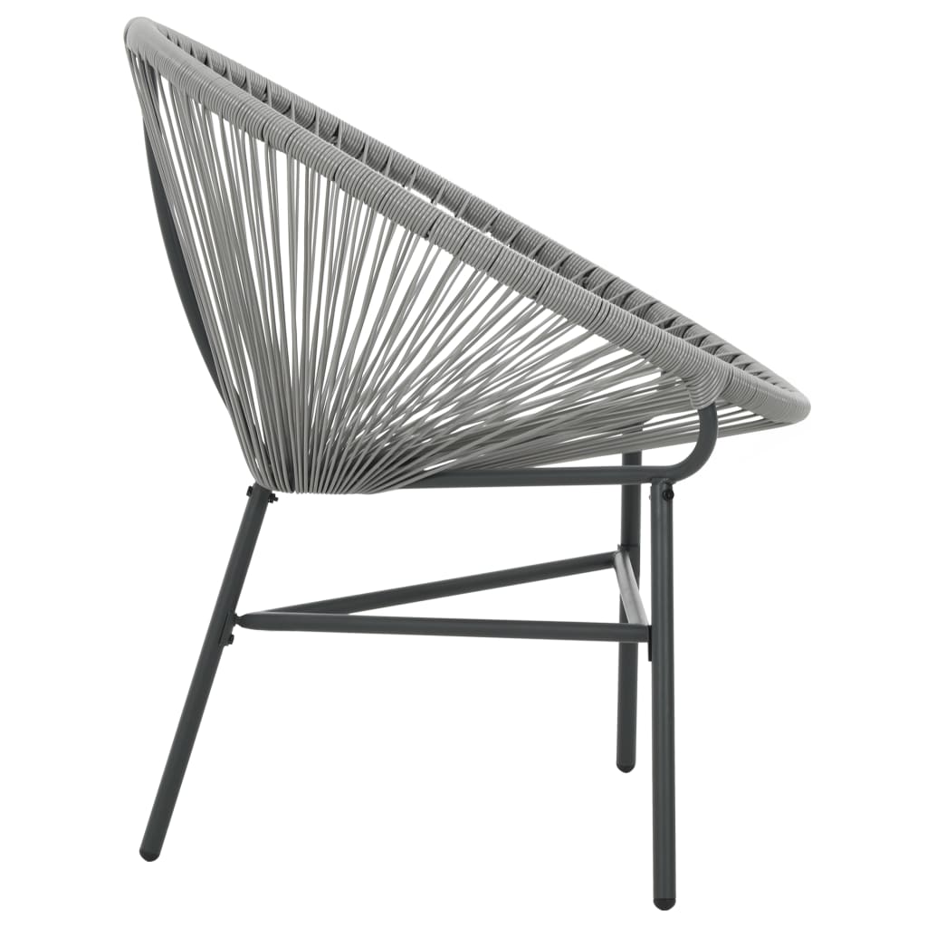 vidaXL Patio Moon Chair Outdoor Acapulco Chair with Steel Frame Poly Rattan-11