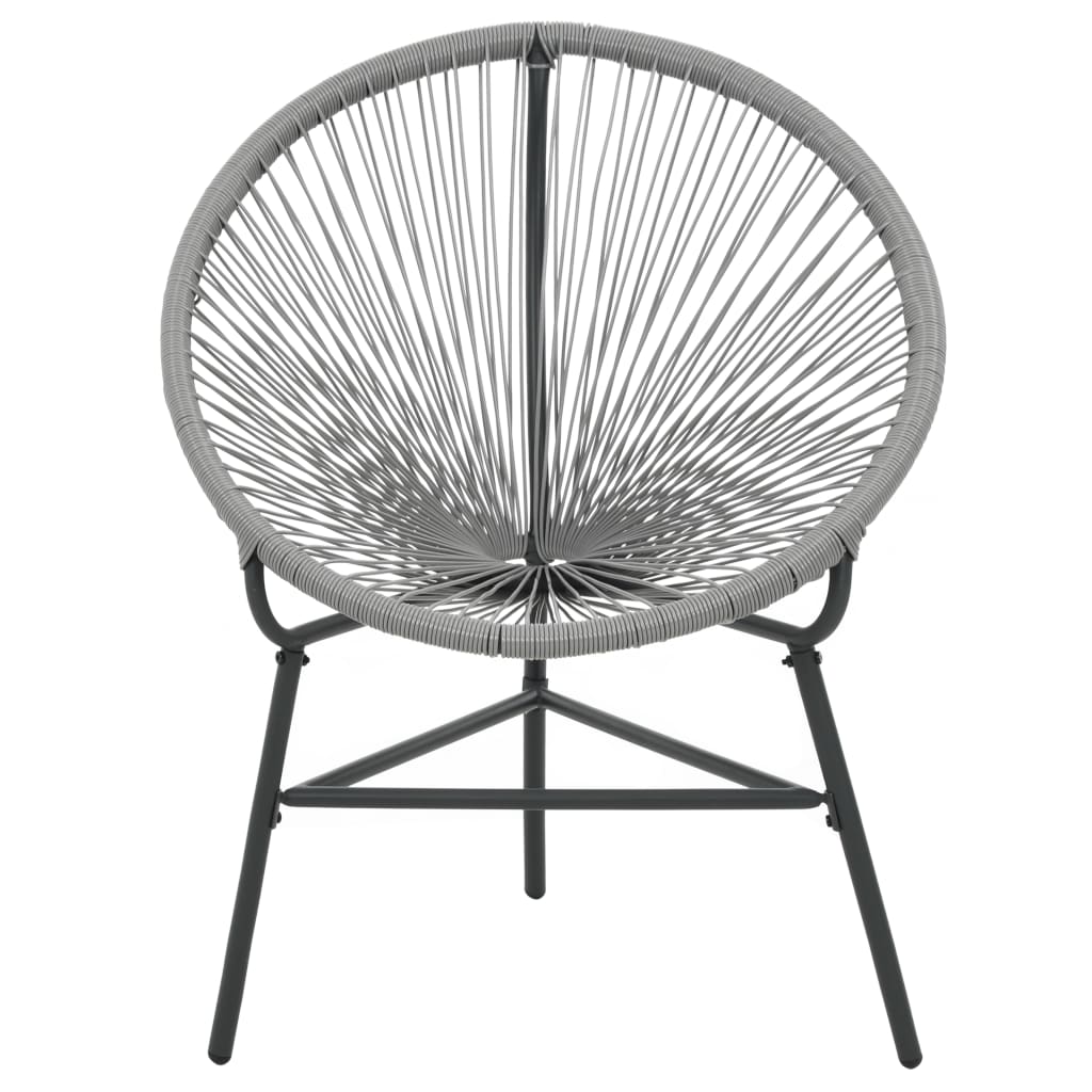vidaXL Patio Moon Chair Outdoor Acapulco Chair with Steel Frame Poly Rattan-13