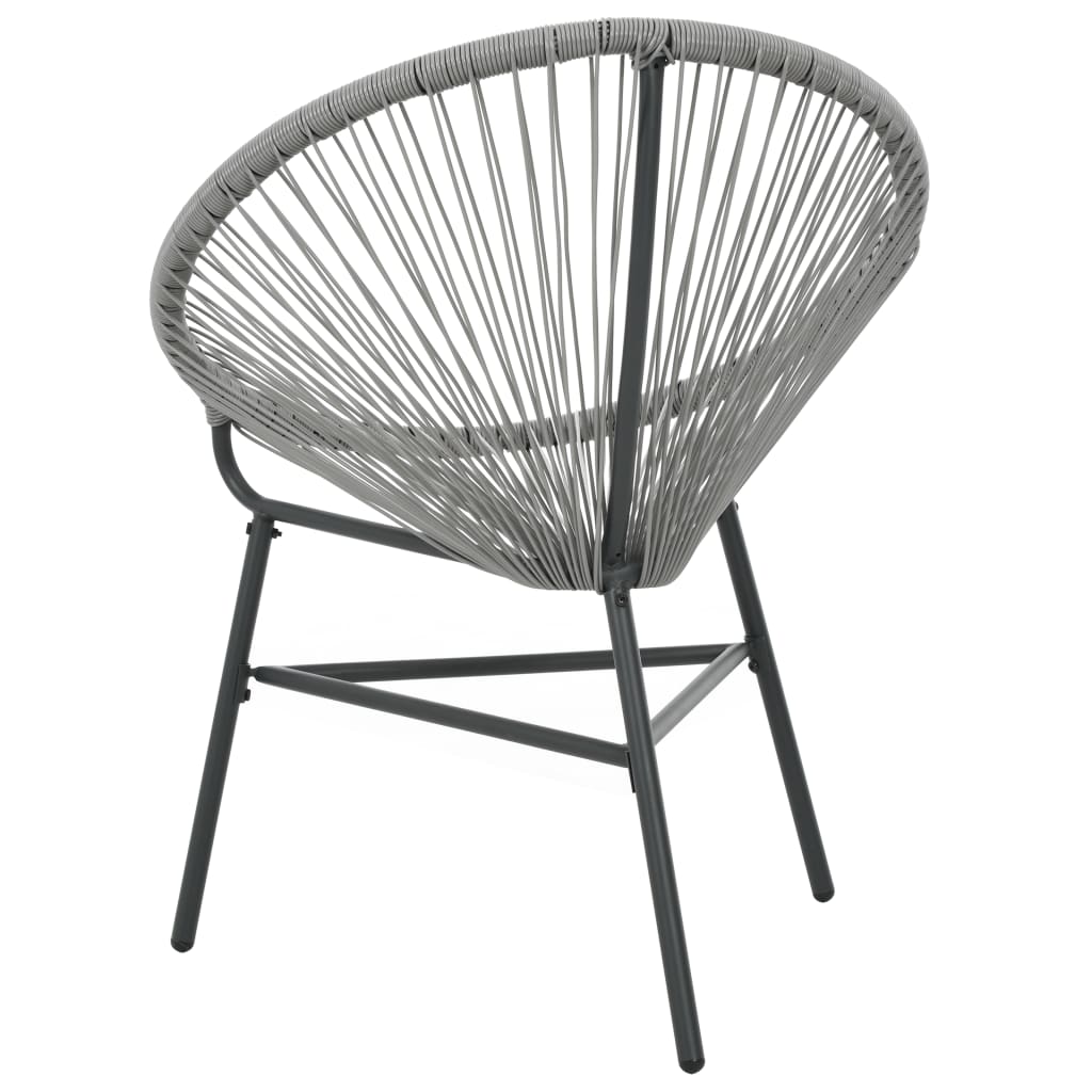 vidaXL Patio Moon Chair Outdoor Acapulco Chair with Steel Frame Poly Rattan-15
