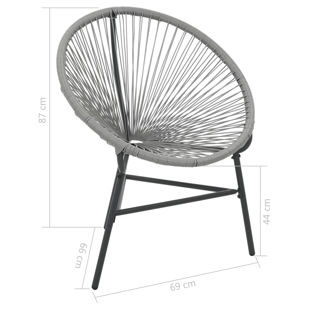 vidaXL Patio Moon Chair Outdoor Acapulco Chair with Steel Frame Poly Rattan-19