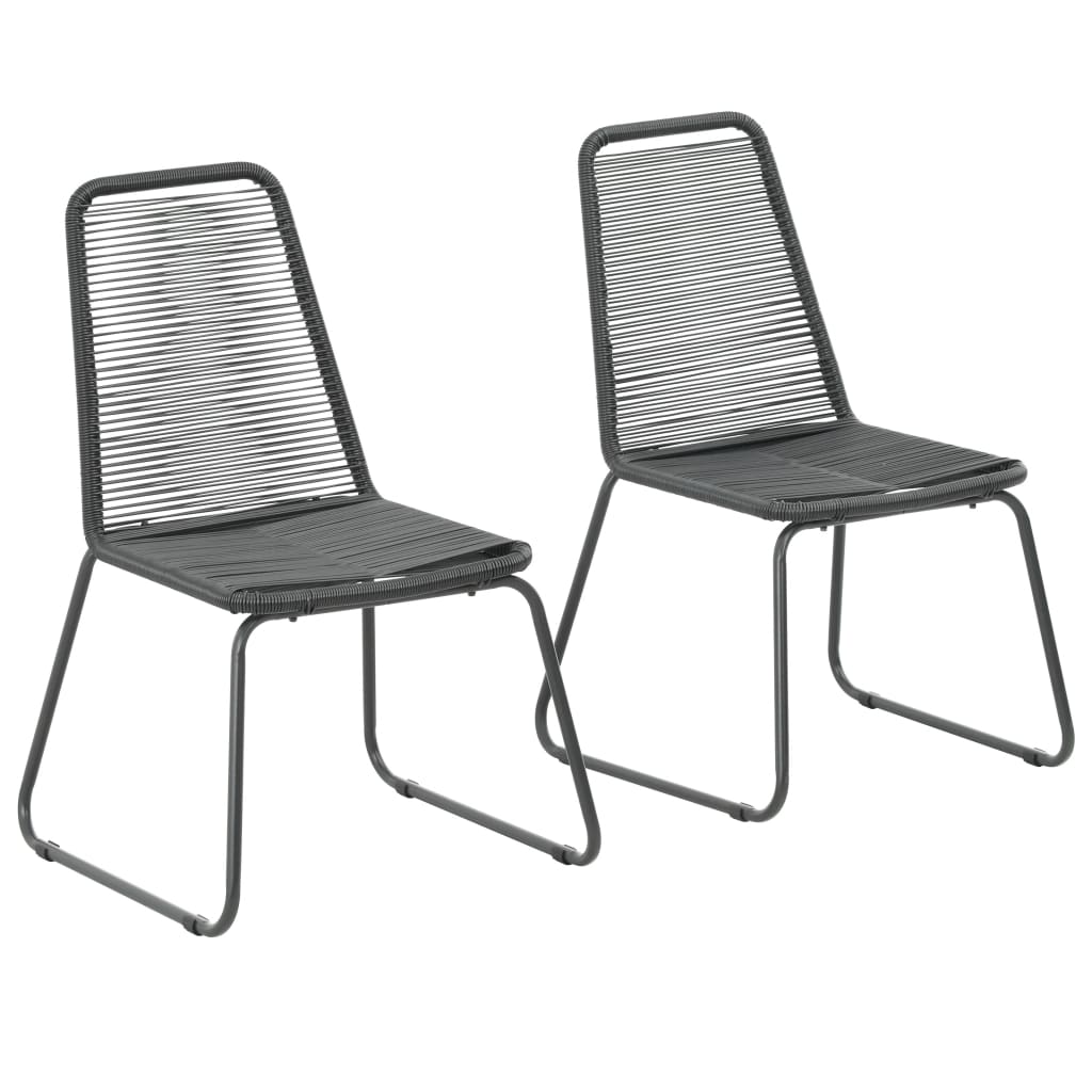 vidaXL Patio Chairs Outdoor Patio Dining Chair with Backrest Poly Rattan Black-12