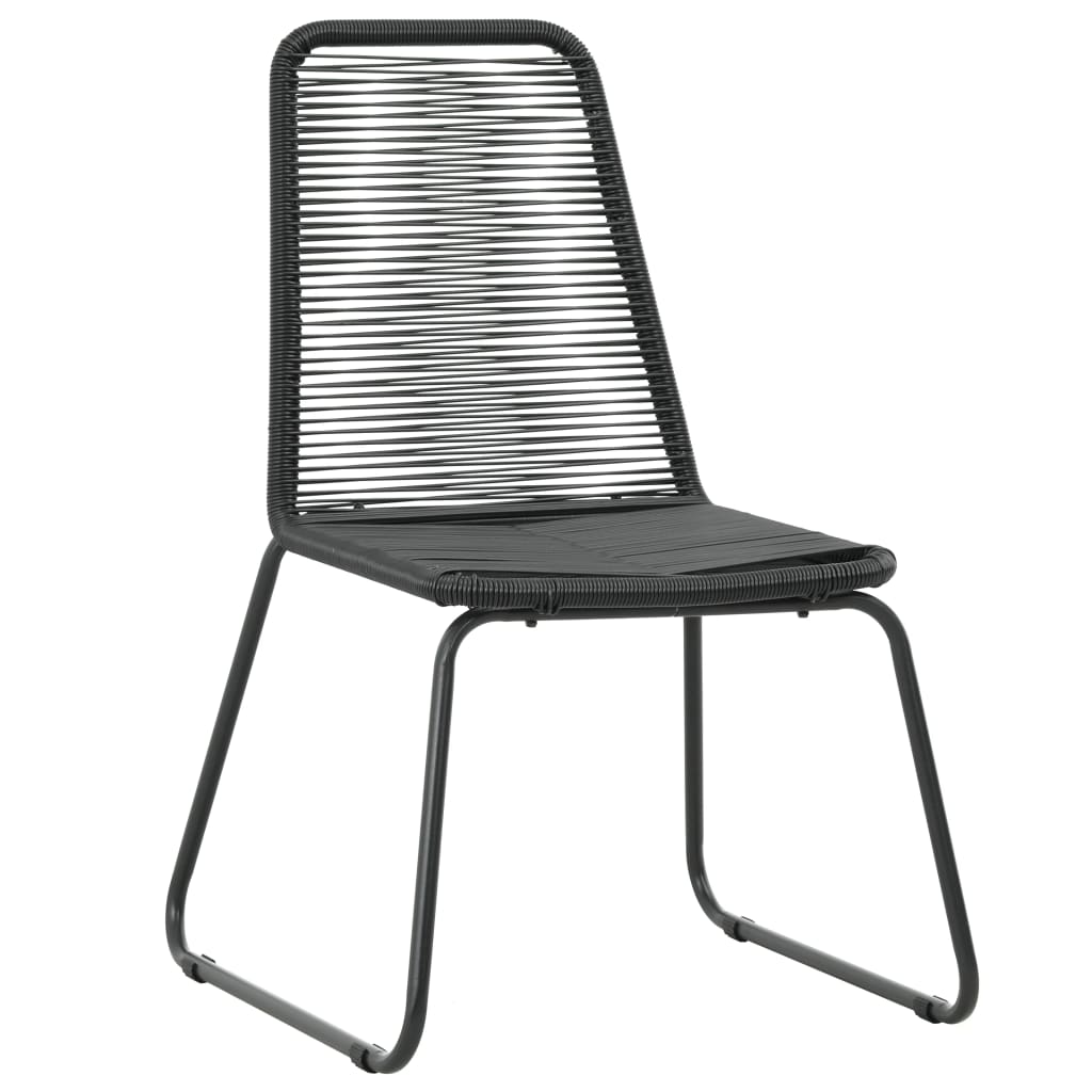 vidaXL Patio Chairs Outdoor Patio Dining Chair with Backrest Poly Rattan Black-7