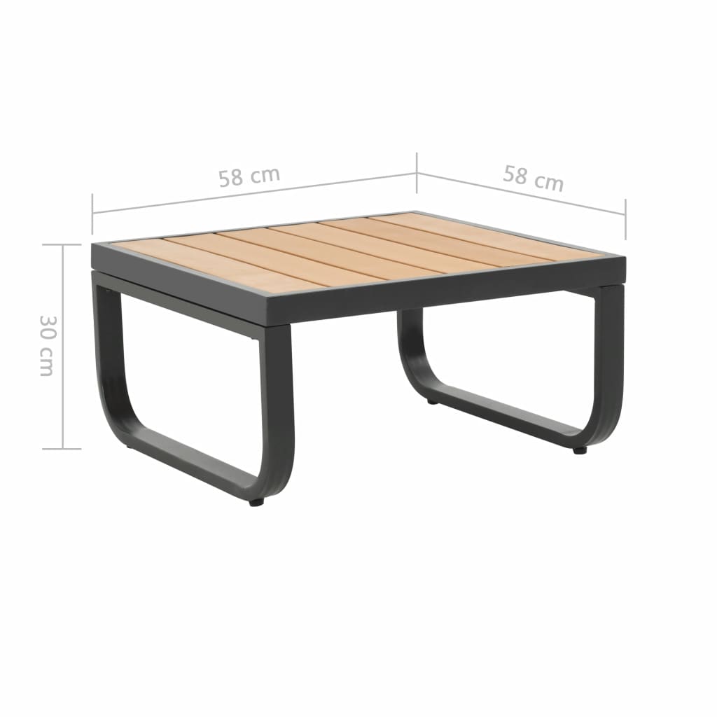 vidaXL 2 Piece Patio Corner Sofa Set with Cushions Aluminum WPC-0