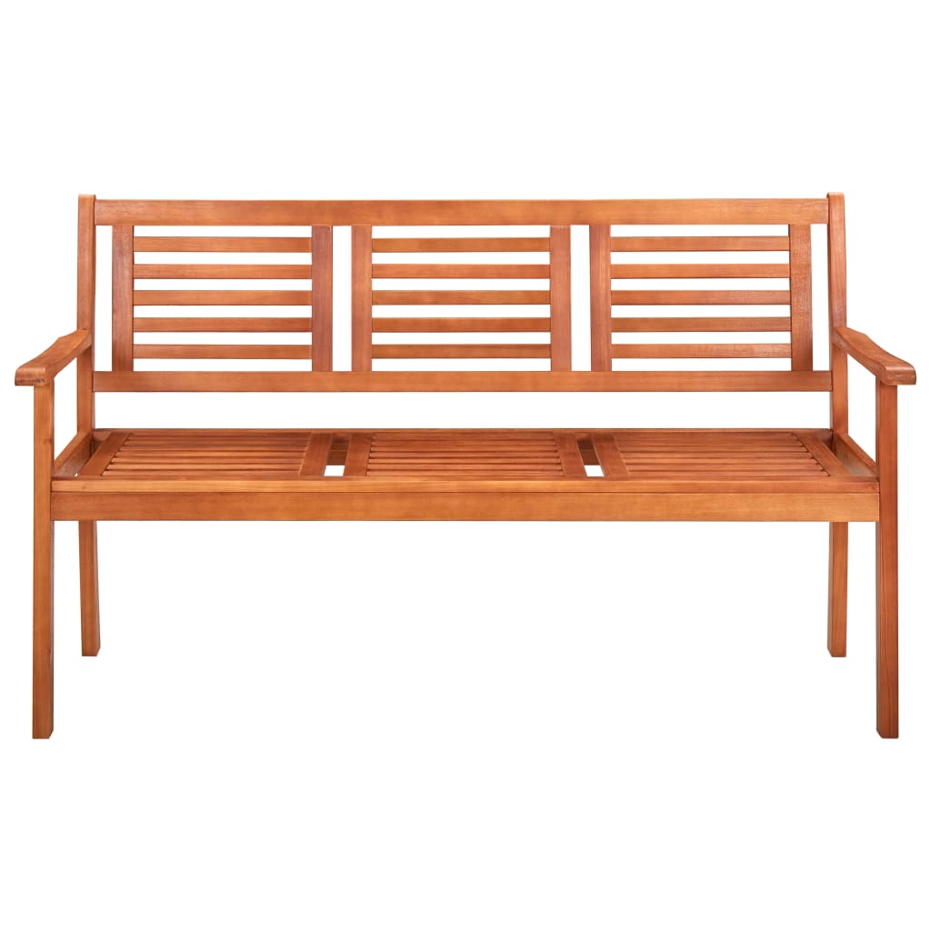 vidaXL Loveseat Wooden Outdoor Patio Bench with Backrest Solid Wood Eucalyptus-0