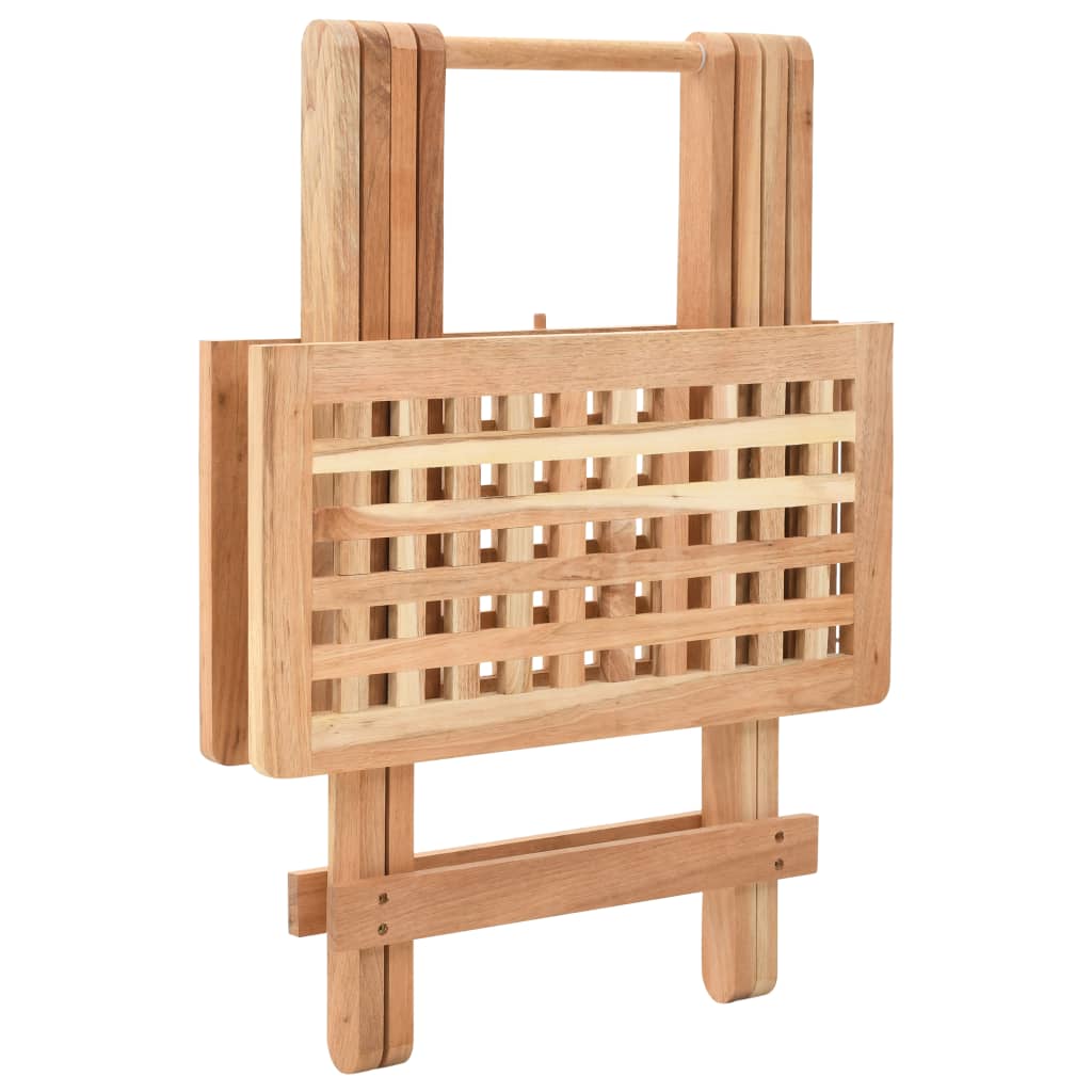 vidaXL Foldable Side Table Solid Walnut Wood 19.7"x19.7"x19.3"-1