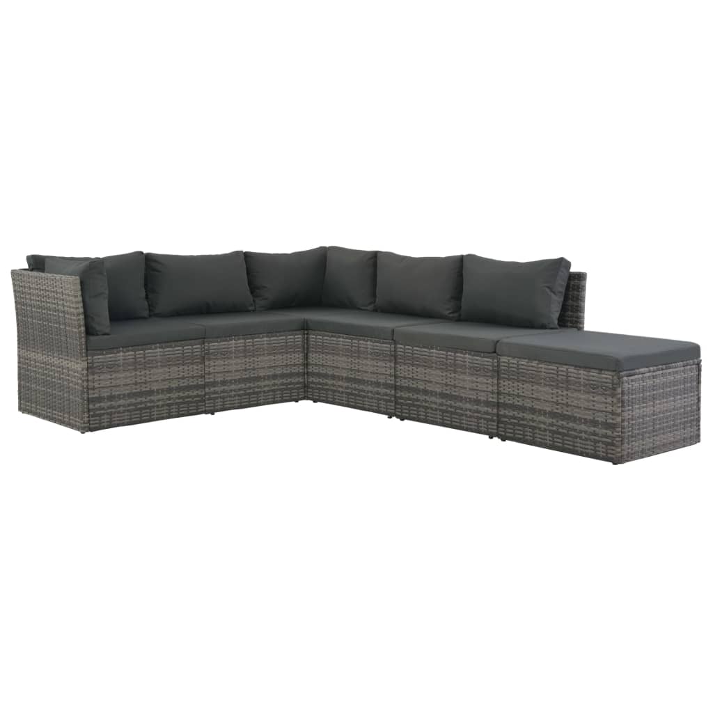 vidaXL Patio Lounge Set Garden Outdoor Sofa with Cushions 4 Piece PE Rattan-20